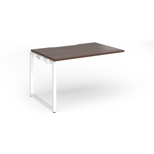 Connex Plus O Frame 1200 x 800 x 725mm Single Add On Bay - White Frame / Walnut Top - HCO128-AB-WH-W