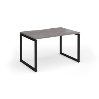 Connex Plus O Frame 1200 x 800 x 725mm Single Desk - Black Frame / Grey Oak Top - HCO128-K-GO