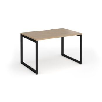 Connex Plus O Frame 1200 x 800 x 725mm Single Desk - Black Frame / Kendal Oak Top - HCO128-K-KO