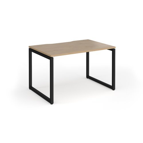 Connex Plus O Frame 1200 x 800 x 725mm Single Desk - Black Frame / Kendal Oak Top - HCO128-K-KO