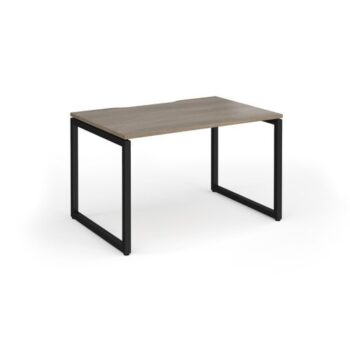 Connex Plus O Frame 1200 x 800 x 725mm Single Desk - Black Frame / Nebraska Oak Top - HCO128-K-NO