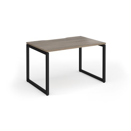 Connex Plus O Frame 1200 x 800 x 725mm Single Desk - Black Frame / Nebraska Oak Top - HCO128-K-NO