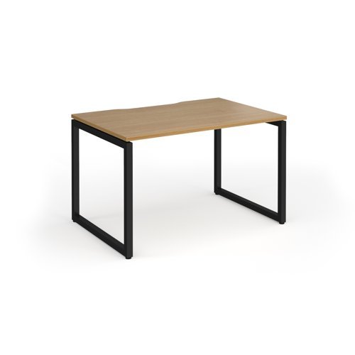 Connex Plus O Frame 1200 x 800 x 725mm Single Desk - Black Frame / Oak Top - HCO128-K-O