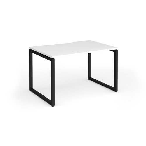 Connex Plus O Frame 1200 x 800 x 725mm Single Desk - Black Frame / White Top - HCO128-K-WH