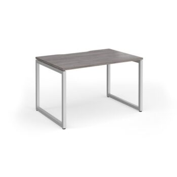 Connex Plus O Frame 1200 x 800 x 725mm Single Desk - Silver Frame / Grey Oak Top - HCO128-S-GO