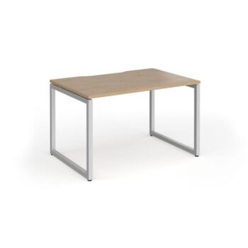 Connex Plus O Frame 1200 x 800 x 725mm Single Desk - Silver Frame / Kendal Oak Top - HCO128-S-KO