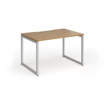 Connex Plus O Frame 1200 x 800 x 725mm Single Desk - Silver Frame / Oak Top - HCO128-S-O