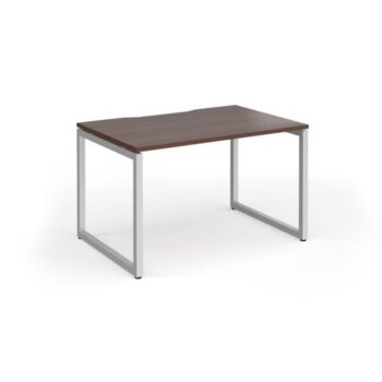Connex Plus O Frame 1200 x 800 x 725mm Single Desk - Silver Frame / Walnut Top - HCO128-S-W