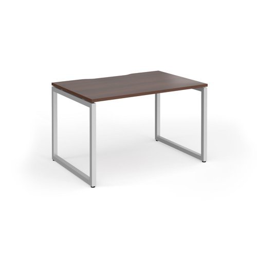 Connex Plus O Frame 1200 x 800 x 725mm Single Desk - Silver Frame / Walnut Top - HCO128-S-W