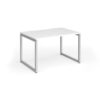 Connex Plus O Frame 1200 x 800 x 725mm Single Desk - Silver Frame / White Top - HCO128-S-WH