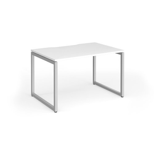 Connex Plus O Frame 1200 x 800 x 725mm Single Desk - Silver Frame / White Top - HCO128-S-WH