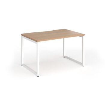 Connex Plus O Frame 1200 x 800 x 725mm Single Desk - White Frame / Beech Top - HCO128-WH-B