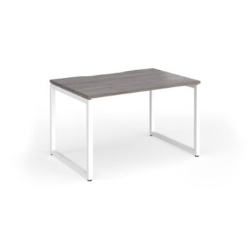 Connex Plus O Frame 1200 x 800 x 725mm Single Desk - White Frame / Grey Oak Top - HCO128-WH-GO