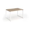 Connex Plus O Frame 1200 x 800 x 725mm Single Desk - White Frame / Kendal Oak Top - HCO128-WH-KO
