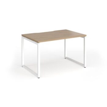 Connex Plus O Frame 1200 x 800 x 725mm Single Desk - White Frame / Kendal Oak Top - HCO128-WH-KO