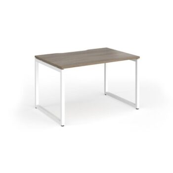 Connex Plus O Frame 1200 x 800 x 725mm Single Desk - White Frame / Nebraska Oak Top - HCO128-WH-NO