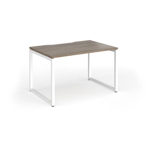 Connex Plus O Frame 1200 x 800 x 725mm Single Desk - White Frame / Nebraska Oak Top - HCO128-WH-NO