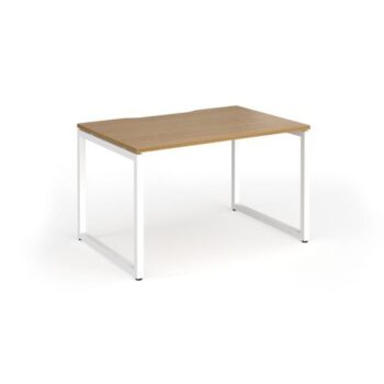 Connex Plus O Frame 1200 x 800 x 725mm Single Desk - White Frame / Oak Top - HCO128-WH-O
