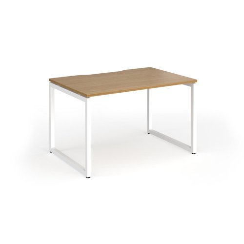 Connex Plus O Frame 1200 x 800 x 725mm Single Desk - White Frame / Oak Top - HCO128-WH-O