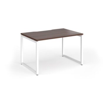 Connex Plus O Frame 1200 x 800 x 725mm Single Desk - White Frame / Walnut Top - HCO128-WH-W