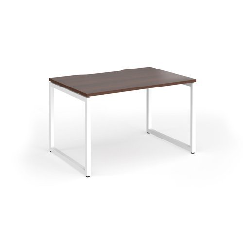 Connex Plus O Frame 1200 x 800 x 725mm Single Desk - White Frame / Walnut Top - HCO128-WH-W