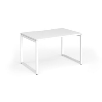 Connex Plus O Frame 1200 x 800 x 725mm Single Desk - White Frame / White Top - HCO128-WH-WH