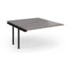 Connex Plus O Frame 1400 x 1600 x 725mm Back to Back Add On Bay - Black Frame / Grey Oak Top - HCO1416-AB-K-GO