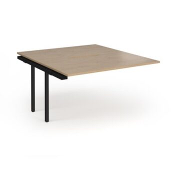 Connex Plus O Frame 1400 x 1600 x 725mm Back to Back Add On Bay - Black Frame / Kendal Oak Top - HCO1416-AB-K-KO