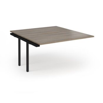 Connex Plus O Frame 1400 x 1600 x 725mm Back to Back Add On Bay - Black Frame / Nebraska Oak Top - HCO1416-AB-K-NO