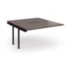 Connex Plus O Frame 1400 x 1600 x 725mm Back to Back Add On Bay - Black Frame / Walnut Top - HCO1416-AB-K-W