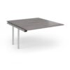 Connex Plus O Frame 1400 x 1600 x 725mm Back to Back Add On Bay - Silver Frame / Grey Oak Top - HCO1416-AB-S-GO