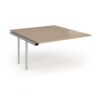 Connex Plus O Frame 1400 x 1600 x 725mm Back to Back Add On Bay - Silver Frame / Kendal Oak Top - HCO1416-AB-S-KO