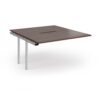Connex Plus O Frame 1400 x 1600 x 725mm Back to Back Add On Bay - Silver Frame / Walnut Top - HCO1416-AB-S-W