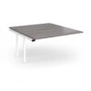 Connex Plus O Frame 1400 x 1600 x 725mm Back to Back Add On Bay - White Frame / Grey Oak Top - HCO1416-AB-WH-GO