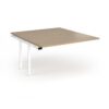 Connex Plus O Frame 1400 x 1600 x 725mm Back to Back Add On Bay - White Frame / Kendal Oak Top - HCO1416-AB-WH-KO