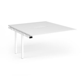 Connex Plus O Frame 1400 x 1600 x 725mm Back to Back Add On Bay - White Frame / White Top - HCO1416-AB-WH-WH
