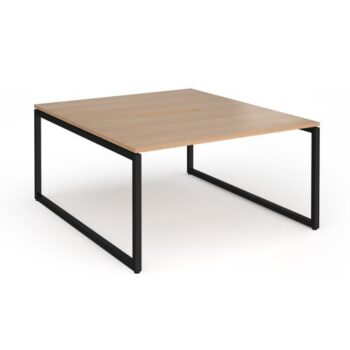 Connex Plus O Frame 1400 x 1600 x 725mm Back to Back Desk ( 2 x 1400mm ) - Black Frame / Beech Top - HCO1416-K-B