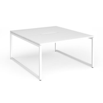 Connex Plus O Frame 1400 x 1600 x 725mm Back to Back Desk ( 2 x 1400mm ) - White Frame / White Top - HCO1416-WH-WH