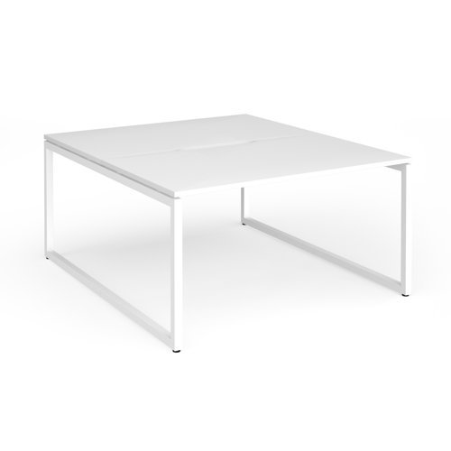 Connex Plus O Frame 1400 x 1600 x 725mm Back to Back Desk ( 2 x 1400mm ) - White Frame / White Top - HCO1416-WH-WH
