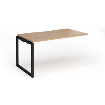 Connex Plus O Frame 1400 x 800 x 725mm Single Add On Bay - Black Frame / Beech Top - HCO148-AB-K-B