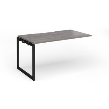 Connex Plus O Frame 1400 x 800 x 725mm Single Add On Bay - Black Frame / Grey Oak Top - HCO148-AB-K-GO