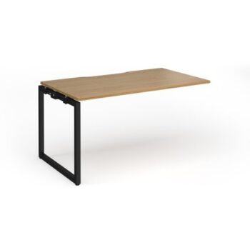Connex Plus O Frame 1400 x 800 x 725mm Single Add On Bay - Black Frame / Oak Top - HCO148-AB-K-O