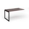 Connex Plus O Frame 1400 x 800 x 725mm Single Add On Bay - Black Frame / Walnut Top - HCO148-AB-K-W