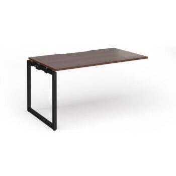 Connex Plus O Frame 1400 x 800 x 725mm Single Add On Bay - Black Frame / Walnut Top - HCO148-AB-K-W