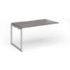 Connex Plus O Frame 1400 x 800 x 725mm Single Add On Bay - Silver Frame / Grey Oak Top - HCO148-AB-S-GO