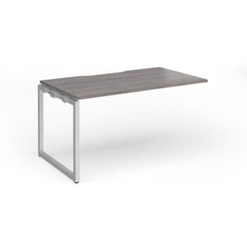 Connex Plus O Frame 1400 x 800 x 725mm Single Add On Bay - Silver Frame / Grey Oak Top - HCO148-AB-S-GO