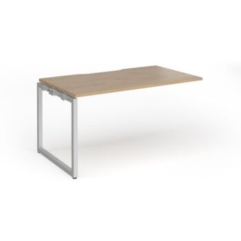 Connex Plus O Frame 1400 x 800 x 725mm Single Add On Bay - Silver Frame / Kendal Oak Top - HCO148-AB-S-KO