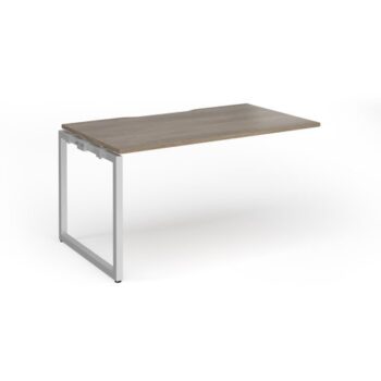 Connex Plus O Frame 1400 x 800 x 725mm Single Add On Bay - Silver Frame / Nebraska Oak Top - HCO148-AB-S-NO