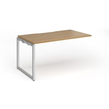Connex Plus O Frame 1400 x 800 x 725mm Single Add On Bay - Silver Frame / Oak Top - HCO148-AB-S-O
