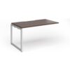 Connex Plus O Frame 1400 x 800 x 725mm Single Add On Bay - Silver Frame / Walnut Top - HCO148-AB-S-W